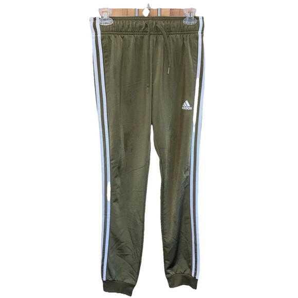 Adidas Men PrimeGreen Pants Track Jogger Stretch Athletic XS Green White Logo - Picture 1 of 9